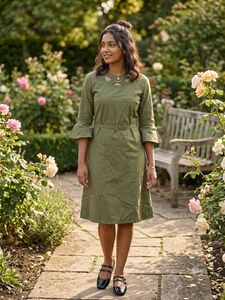 Elegant Olive Green Dress