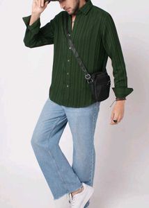 Men's Striped Button-Up Shirt