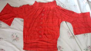 Off Shoulder Red Top