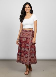 Elephant Print Wrap Skirt