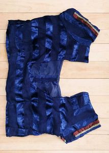 Elegant Blue Striped Blouse