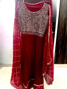 Elegant Maroon Kurta Set with Dupatta
