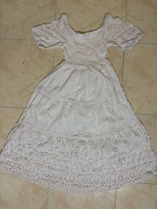 White Cotton Broderie Anglaise Dress Material