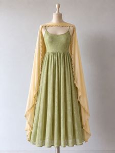 Elegant Green Gown with Dupatta