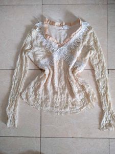 Boho Lace Trim V-Neck Blouse 🪞💌✨🏩