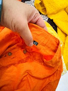Orange Cotton Kurta used only one time