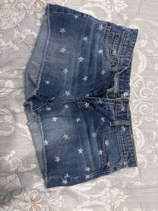 Cute Star Print Denim Shorts