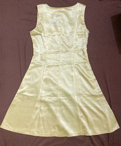 Satin Yellow Mini Dress