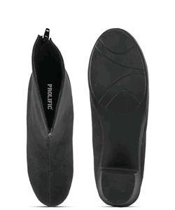 Black Suede Block Heel Ankle Boots