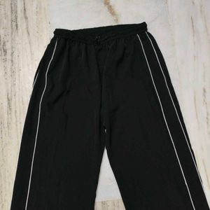 Black Wide Leg Track Pants