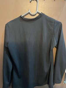 Black Long Sleeve Cutout Top