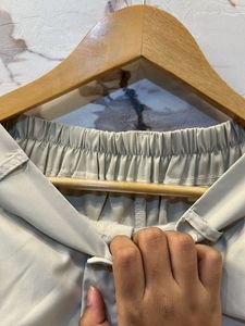 Stylish Beige Wide Leg Trousers, High waist- 30
