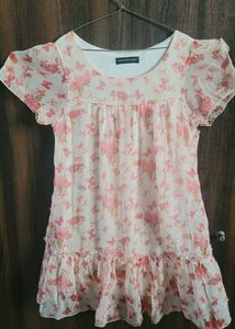 Sheer Floral Butterfly Tunic Top