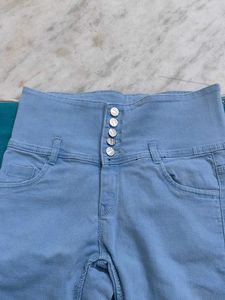High Waisted Light Blue Jeans