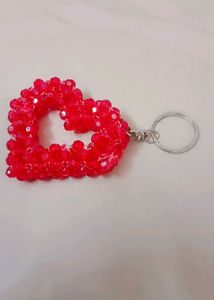 Handmade Red Heart Keychain