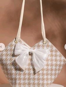 Chic Houndstooth Bow Tote Bag