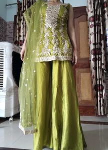 Mehendi Peplum Style Sharara / flapper