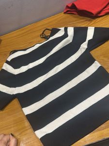 Chic Striped Knit Top with Straps