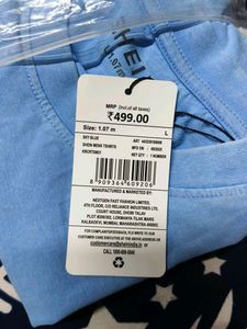 Shein Light Blue Graphic Print Tee