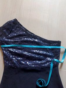 shein Sparkling One-Sleeve Party Dress