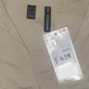 ✦ MANGO | Elegant Beige Button-Down Shirt Dress