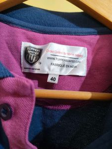 Men's Navy &amp; Pink Colorblock Polo Shirt