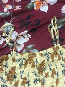 Yellow Floral Smocked Maxi Dress