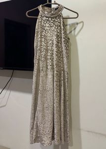 Elegant Lace Halter Neck Dress