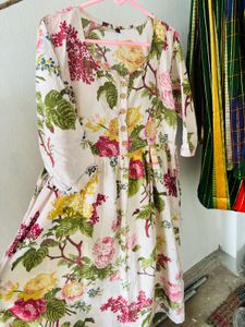 Floral Print Cotton Kurta