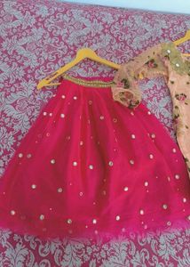 Elegant Peach short kurti and dupatta garara Set w