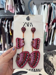 Zara Beaded Butterfly Drop Earrings