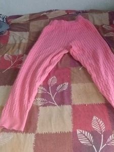 Pink Cable Knit Trousers