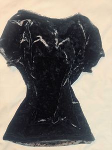 Black Velvet Short Sleeve Top