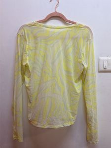Sheer Swirl Print Long Sleeve Top