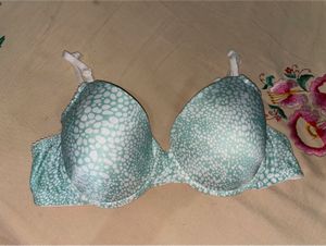 Teal & White Polka Dot Bra