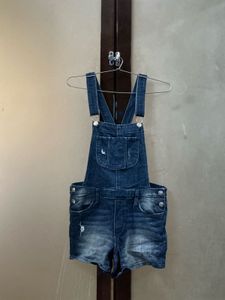 Blue Denim Short Overalls