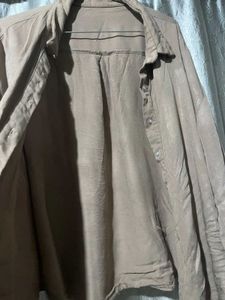 Stylish Tan Button-Up Shirt