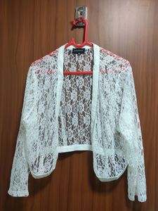 Lace Shrug White Size XL From PepTrends