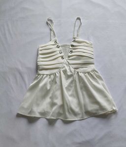 White satin Ruched Camisole Top🪞✨️
