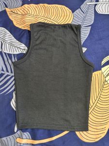 Graphic Print Ribbed Tank Top