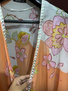 Orange Floral shrug