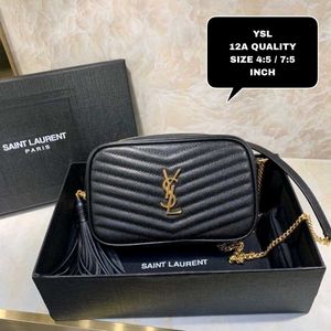 YSL Black Quilted Lou Mini leather shoulder bag WD