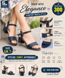 Stylish Navy Blue Block Heels