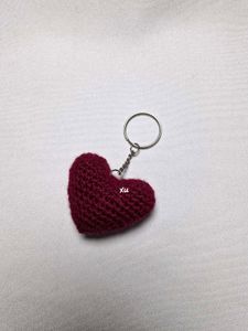 Set of 5 Crochet Heart Keychains