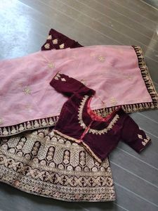 Elegant Velvet Lehenga Choli Set