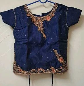 Embellished Navy Blue Ethnic Blouse