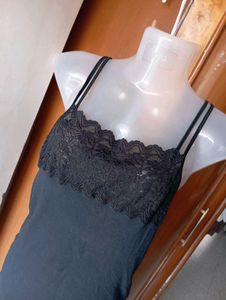 Black Lace Trim Cami Top