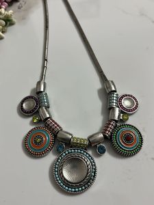Statement Necklace with Colorful Accents