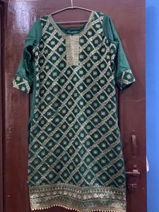 Emerald Green Embroidered set