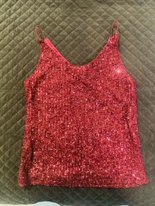 Sparkly Red Camisole Top